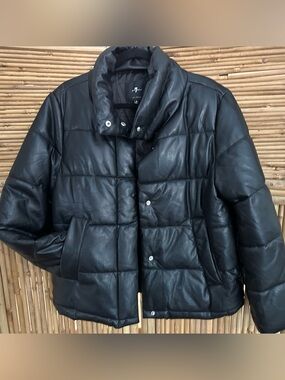 7 For All Mankind Black Quilted Jacket